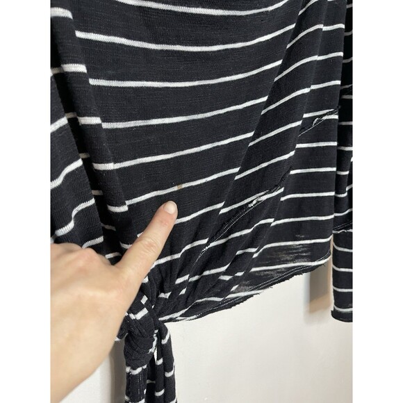 We The Free Drop Long Sleeve Stripe Side Tie Knit Top Size Medium Free People - Picture 4 of 8